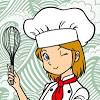 Kitchen chef cartoon baker illustration of woman. 1