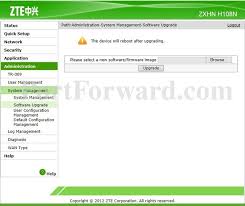 Zte Zxhn H108n System Management Software Upgrade Router Screenshot Portforward Com