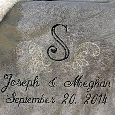 Personalized Wedding Embroidered Throws And Blankets Custom Embroidered Monogrammed Wedding Gift Monogram Wedding Gift Embroidered Wedding Monogram Wedding