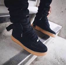Black Suede Air Force 1 Gum Sole Mens Burnell Cook On Sneakers Nike Free Shoes Black Nikes