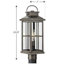 Black lamp post with cross arm this 3 in. Williamston Collection One Light Antique Pewter And Clear Glass Transitional Style Outdoor Post Lantern P540095 103 Progress Lighting