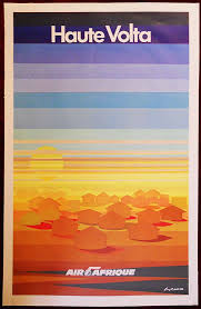 Original Poster Haute Volta Upper Burkina Faso Africa Air Afrique Painting Sun Ebay Vintage Travel Posters Travel Posters Vintage Airline Posters