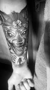 Finally Got My Fenrir Half Sleeve Done Couldnt Be Happier Viking Fenrir Norse Half Sleeve Tattoo Half Sleeve Tattoos Designs Upper Half Sleeve Tattoos