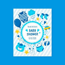 20 pack baby shower return gifts for guests, blue baby elephant keychains + thank you kraft tags for elephant theme party favors, baby shower favors for boy, birthday party supplies. Free Vector Invitation Baby Shower Boy Blue Template