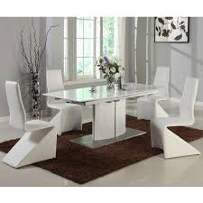 Chintaly Imports Elizabeth Dt B M T Elizabeth 78 To 110 Self Storing Extension Dining Table White Stainless Steel In 2020 Extension Dining Table White Dining Table Dining Table In Kitchen