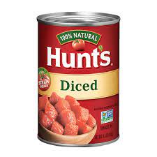 Diced tomatoes, tomato juice, sea salt, calcium chloride and citric acid. Diced Tomatoes Hunt S