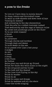A Poem To The Freaks By Jack Micheline Poems Deep Thoughts Words