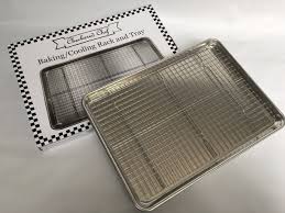 Checkered Chef Half Sheet Pan And Rack Set Aluminum Cookie Sheet Baking Sheet Set With Stainless Steel Oven S Half Sheet Pan Stainless Steel Oven Cookie Sheet