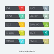Rectangle Web Buttons Collection Infographic Powerpoint Web Design Interface Design