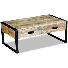 This elegant coffee table which is made from durable pine wood construction, is very durable and sturdy. Vidaxl Solid Mango Wood Iron Wooden Coffee Table Storage Drawers Living Room Buy Online In Bahamas At Bahamas Desertcart Com Productid 67947905