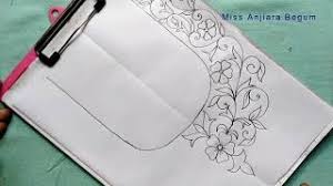 Largest collection of free embroidery designs at ann the gran. Hand Embroidery Design 44 How To Draw An Easy Kurti Neck Design For Hand Embroidery