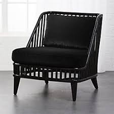Noelie Rattan Lounge Chair With Black Cushion Reviews Cb2 Black Rattan Chair Rattan Chair Upholstered Chairs