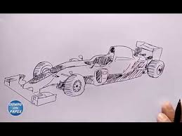 Step 5 draw the top of the car by a smooth curved top. Very Easy How To Draw Cars F1 A Cartoon For Kids Drawing Doodle Art For Kids Youtube