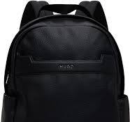 Hugo Black Grained Texture Backpack Hugo Boss