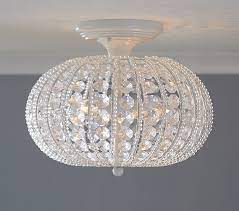 25 perfectly pink kids' rooms. Clear Acrylic Round Kids Flush Mount Light Pottery Barn Kids