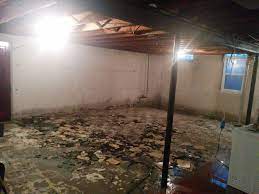 Broken Asbestos Tile Hosed Down With Water To Prevent Dust This By Far Was The Most Difficult Task Asbestos Tile Basement Remodeling Prevention