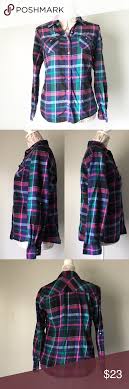 Flannel Plaid Button Down Shirt Flannel Plaid Dressbarn Button Down Shirt Beautiful Colors Size Small Dress Barn Tops Button Down Sh Plaid Flannel Dress Barn Dresses Plaid