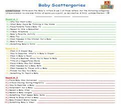 Baby Scattergories Baby Shower Game Scattergories Is One Of My Favorite Games Word Document I Mad Baby Shower Quiz Baby Shower Fall Baby Shower Printables