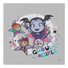 Vee invites her class over for a party full of spooky surprises. Vampirina Ghoul Girls Faux Canvas Print Custom Fan Art