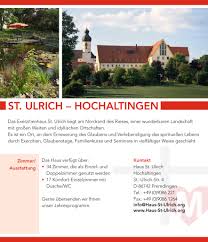 Fully detailed info on hotel haus st.ulrich augsburg, according to visitor opinions, phone, address, users videoreports, hotel haus st.ulrich hotel the hotel haus st.ulrich in augsburg, germany situated kappelberg 1 can be contacted by phone +49 (0)821 31520 or fax +49 (0)821 3152263. Haus St Ulrich