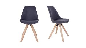 L50 x p59.5 x h83.5 cm • dimensions assise : Lot De 2 Chaises Bergen Gris Fonce Pietement En Bois House Nordic