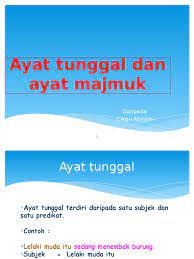 Bahagian ini juga telah memberikan. Ayat Tunggal Dan Ayat Majmuk