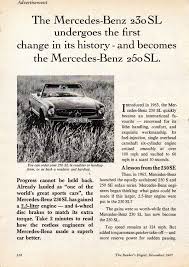 1967 Mercedes Benz 250 Sl Page 1 Aussie Original Magazine Advertisement Mercedes Benz Mercedes Benz