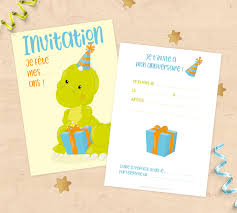 Textes pour invitations et faire parts. Cartons D Invitation Anniversaire Enfant Theme Dinosaure Avec Son Cadeau Mimosa Chroma
