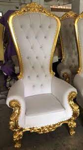 King and queen chair white. White King Queen Chairs With Gold Trim Event Decor Supply