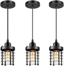 Vintage and industrial pendant and ceiling lights. Buy 3 Packs Unique Industrial Pendant Lighting Mini Ceiling Vintage Metal Hanging Lamp Fixture Adjustable Retro Pendant Light Black For Kitchen Island Counter Dining Room Restaurant Bedroom E26 Base Online In Turkey