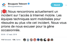 Si vous êtes chez bouygues telecom pour la maison, il se peut que vous n'ayez pas accès à internet ce jeudi mise à jour à 21h30 : Les Abonnes Bouygues Telecom Victimes D Une Panne Nationale Sur Le Reseau 4g