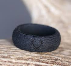 Black Wood Grain Silicone Wedding Band Silicone Wedding Band Custom Wedding Rings Rings For Men