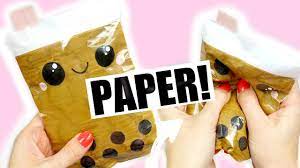 A5 (15*21cm) 3d cartoon design: Diy Bubble Tea Paper Squishy Youtube