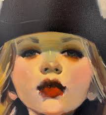 We barely get Junes work to the wall because it sells so fast, so this is a  rare chance to see three of her sassy ladies together in their finest..2  20x16s and