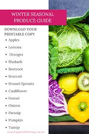 australian winter seasonal fruit and vegetable guide