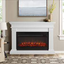 58 Beau White Electric Fireplace