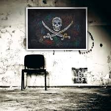 Flag Of Pirates Hand Painted Wall Decor Pirate Wall Decor Wall Painting Flag Painting