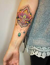 Colorful Jeweled Lotus Mandala Flower Of Life Tattoo Flower Of Life Tattoo Tattoos Sleeve Tattoos