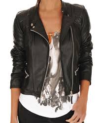 Womens Fj072 Asymmetrical Zipper Designer Black Leather Biker Jacket Films Jackets