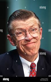 American Airlines Chairman Robert Crandall testifies in Washington, DC  Stock Photo