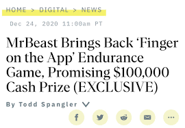 Mr beast and mschf created an app challenge called finger on the app challenge. Ian Borthwick On Twitter 100k Prizing For Finger On The App 2 But More Interesting Mr Beast Is Now The Owner Vs Mschf ð€ðð¯ðšð§ð­ðšð ðžð¬ Equity 100 Owned Sponsorship Sold To A