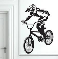 Bmx Art Wall Decal Stickers Bike Boys Room Decor Bicycle Vinyl Etsy Boys Wall Decals Boys Decal Bike Drawing