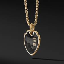 Waves Shield Pendant In 18k Yellow Gold David Yurman Mens Gold Jewelry Mens Accessories Bracelet Mens Accessories Jewelry
