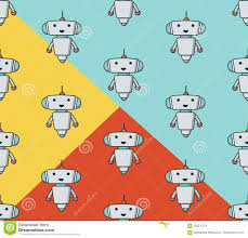 Cute Robot Sameless Pattern Stock Vector Illustration Of