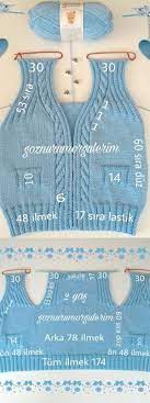 Tam 12 Adet Orgu Bebek Yelek Modeli Resimli Anlatimli Yapilisi Bebek Yelek Orgu Baby Knitting Patterns