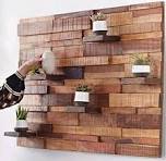 Solid Wood Mosaic Wall Art 5shelves display Rustic Heavy Duty 30x40" World  Markt | eBay