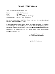 Tujuannya adalah agar tidak merugikan kedua belah pihak seandainya pernyataan yang disampaikan merupakan kebohongan atau tidak ditepati. Contoh Surat Pernyataan Imunisasi Kumpulan Contoh Surat Dan Soal Terlengkap
