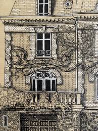 Illustration Originale D Architecture Au Stylo Sur Papier Kraft Pour Decoration Encadre In 2020 Illustration Paris Aerial