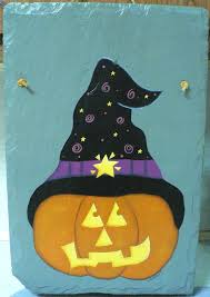 Bird Stoppers For Roof Tiles Vintage Slate Roofing Tile Hand Painted With By Traditionsbylinda Painted Slate Slate Roof Tiles Halloween Painting