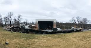 roof of frank gehrys merriweather post pavilion collapses